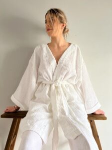 Set kimono și pantalon muselină - imagine 2