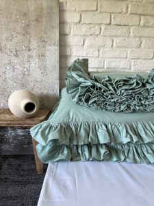Set lenjerie cu volanase, culoare MINT GREEN, 4 piese - imagine 2