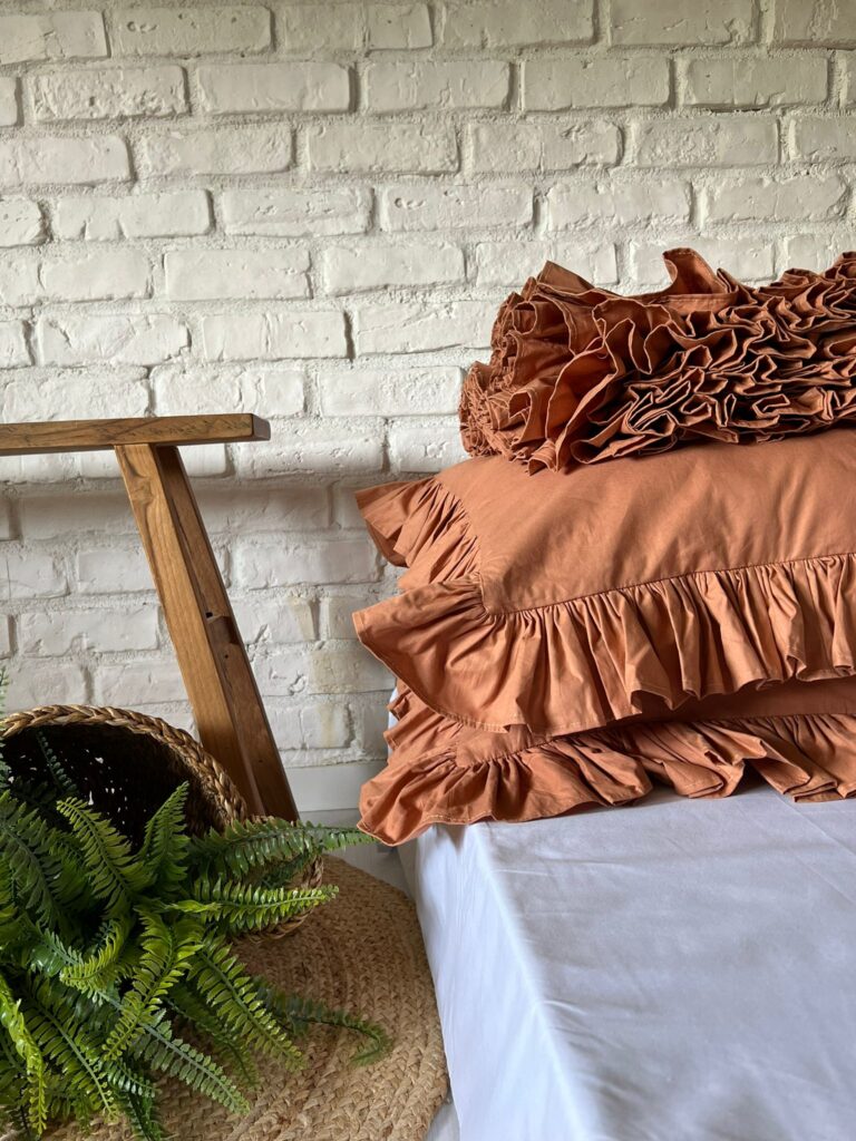 BURNT ORANGE- Set lenjerie cu volanase (4 pcs) - imagine 3
