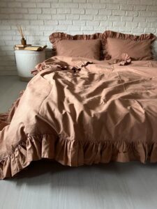 Set lenjerie cu volanase, culoare CINNAMON, 4 piese - imagine 2