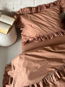 Set lenjerie cu volanase, culoare CINNAMON, 4 piese - imagine 3
