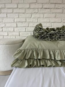 Set lenjerie cu volanase, culoare SAGE GREEN, 4 piese - imagine 2