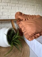 BURNT ORANGE- Fețe perna cu volanase (2 pcs)