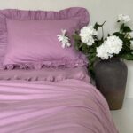 Set lenjerie cu volanase, culoare DUSTY ROSE, 4 piese