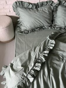 Set lenjerie cu volanase, culoare MINT GREEN, 4 piese - imagine 3
