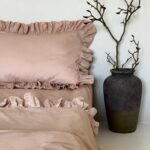 Fețe perna cu volanase, culoare BEIGE, 2 piese