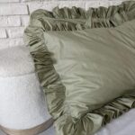 Fețe perna cu volanase, culoare SAGE GREEN, 2 piese