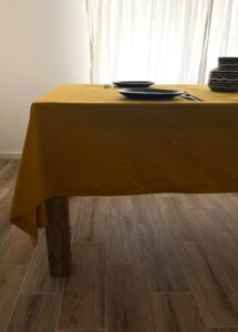 FAȚĂ DE MASĂ CLASICĂ DIN BUMBAC PRESPĂLAT - SUNFLOWER YELLOW