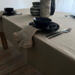 FAȚĂ DE MASĂ CLASICĂ DIN BUMBAC PRESPĂLAT - GREIGE