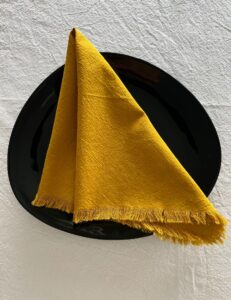 ȘERVETE DIN  BUMBAC PRESPĂLAT CU FRANJURI - SUNFLOWER YELLOW (SET DE 2) - imagine 4