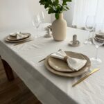 FAȚĂ DE MASĂ CLASICĂ DIN BUMBAC PRESPĂLAT - PURE WHITE