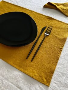 SUPORT FARFURIE DIN BUMBAC PRESPĂLAT CLASIC - SUNFLOWER YELLOW - imagine 3