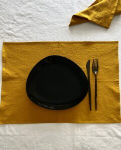 SUPORT FARFURIE DIN BUMBAC PRESPĂLAT CLASIC - SUNFLOWER YELLOW