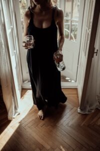 Rochie muselină Clara - Black - imagine 4
