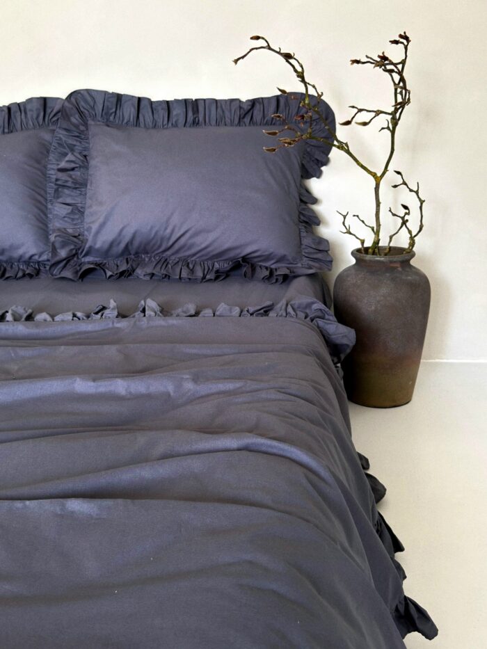 Set lenjerie cu volanase, culoare ANTHRACITE GRAY, 4 piese - imagine 2