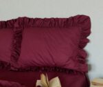 Set lenjerie cu volanase, culoare DARK BURGUNDY, 4 piese
