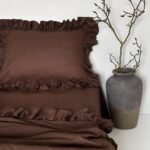 Set lenjerie cu volanase, culoare CHOCOLATE BROWN, 4 piese
