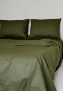 Set Lenjerie Clasica, culoare OLIVE GREEN, 4 piese - imagine 4