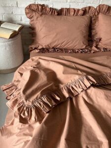 Set lenjerie cu volanase, culoare CINNAMON, 4 piese