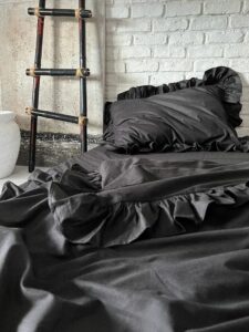 Set lenjerie cu volanase, culoare BLACK, 4 piese