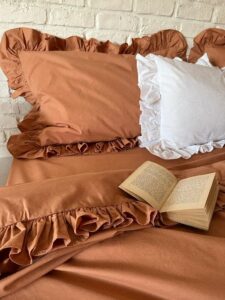 BURNT ORANGE- Set lenjerie cu volanase (4 pcs)