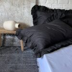 Fețe perna cu volanase, culoare BLACK, 2 piese