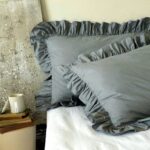 Fețe perna cu volanase, culoare STORM GRAY, 2 piese