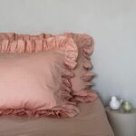 Fețe perna cu volanase, culoare SWEET PEACH, 2 piese
