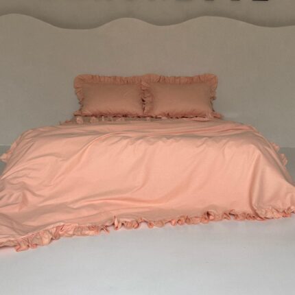 Set lenjerie cu volanase, culoare SWEET PEACH, 4 piese