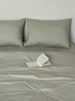 Set Lenjerie Clasica, culoare SAGE GREEN, 4 piese - imagine 3