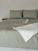 Set Lenjerie Clasica, culoare SAGE GREEN, 4 piese - imagine 2