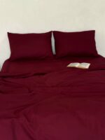 Set Lenjerie Clasica, Baronette Home, 4 piese, culoare Dark Burgundy - imagine 4