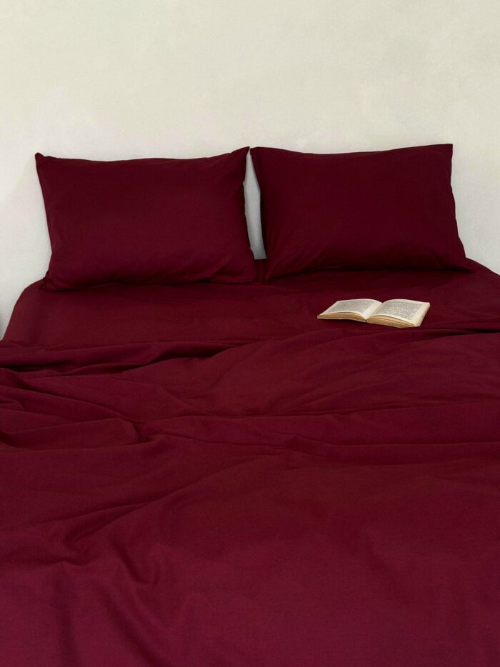 Set Lenjerie Clasica, Baronette Home, 4 piese, culoare Dark Burgundy - imagine 4