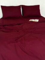 Set Lenjerie Clasica, Baronette Home, 4 piese, culoare Dark Burgundy - imagine 3