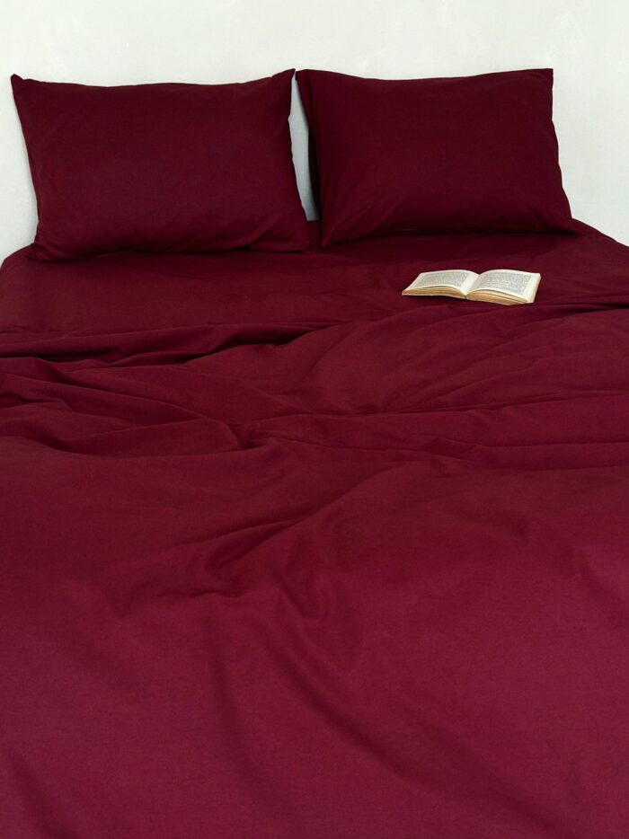 Set Lenjerie Clasica, Baronette Home, 4 piese, culoare Dark Burgundy - imagine 3