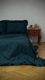 Set lenjerie cu volanase, culoare FOREST GREEN 4 piese - imagine 4