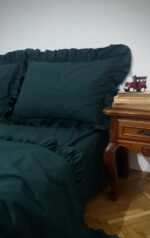 Set lenjerie cu volanase, culoare FOREST GREEN 4 piese - imagine 5