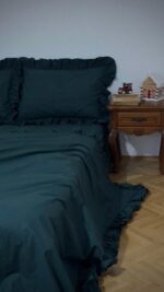 Set lenjerie cu volanase, culoare FOREST GREEN 4 piese - imagine 2
