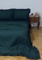 Set lenjerie cu volanase, culoare FOREST GREEN 4 piese